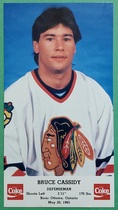 1988 Team Issue Chicago Blackhawks Coca-Cola #NNO Bruce Cassidy