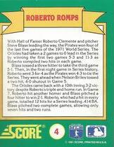 1991 Score World Series Trivia (Green Backs) #4 Roberto Romps