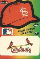 1983 Fleer Team Stickers (Blue Back) #NNO Cardinals (Hat)