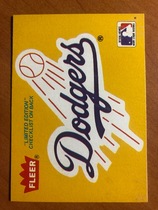 1986 Fleer Sticker Box Panels #1 Dodgers Team Logo