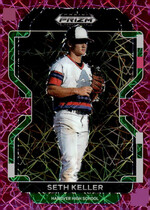 2022 Panini Prizm Draft Picks Neon Pink Velocity Prizm #PDP185 Seth Keller