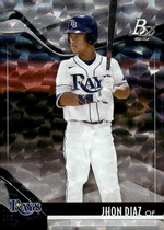 2021 Bowman Platinum Top Prospects Ice Foil #TOP-28 Jhon Diaz