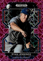 2022 Panini Prizm Draft Picks Neon Pink Velocity Prizm #128 Ryan Jennings