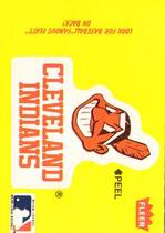 1986 Fleer Team Stickers Large Team Logo Famous Feats #18 Indians