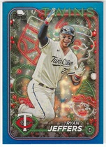 2024 Topps Holiday Blue Metallic Glitter #H34 Ryan Jeffers