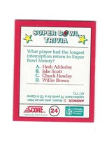 1990 Score Super Bowl Trivia #24 Super Bowl Trivia