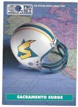 1991 Pro Set WLAF Helmets #9 Sacramento Surge