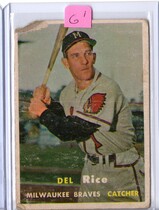 1957 Topps Base Set #193 Del Rice