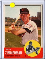 1963 Topps Base Set #186 Jerry Zimmerman