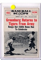 1961 Nu-Card Scoops #442 Hank Greenberg