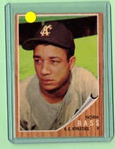 1962 Topps Green Tint #122 Norm Bass