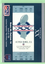 1990 Pro Set Super Bowl 160 #20 Sb Xx Ticket