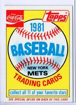 1981 Topps Coca-Cola Team Sets #NNO Mets Ad Card