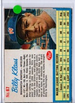 1962 Post Base Set #67 Billy Klaus