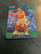 2024 Panini Prizm Fireworks Green Prizm #23 Bo Nix