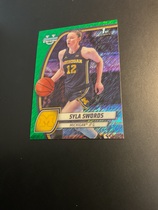 2024 Bowman Chrome University Green Shimmer Refractor #65 Syla Swords