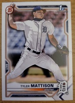 2021 Bowman Draft #BD-58 Tyler Mattison