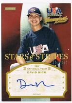 2013 Panini USA Baseball Champions Stars and Stripes Signatures #2 David Nick