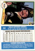 1982 Donruss Base Set #250 Dale Berra