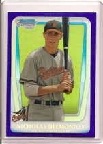 2011 Bowman Chrome Draft Prospects Purple Refractors #BDPP26 Nicholas Delmonico